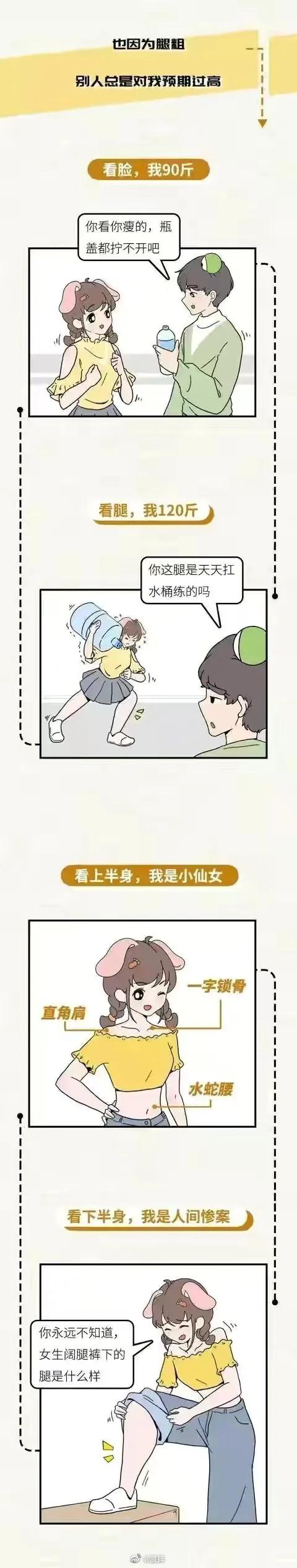 腿粗女孩漫画,女生腿粗漫画