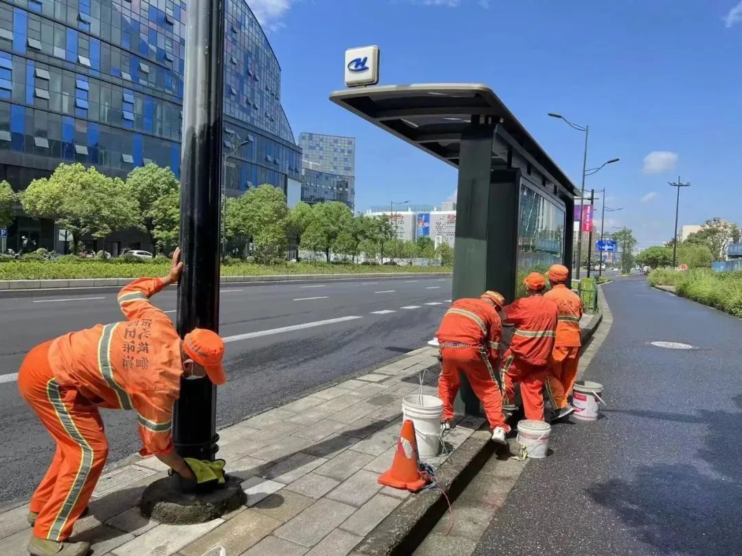 洗污渍、清死角、洗积尘……九堡颜值又刷新