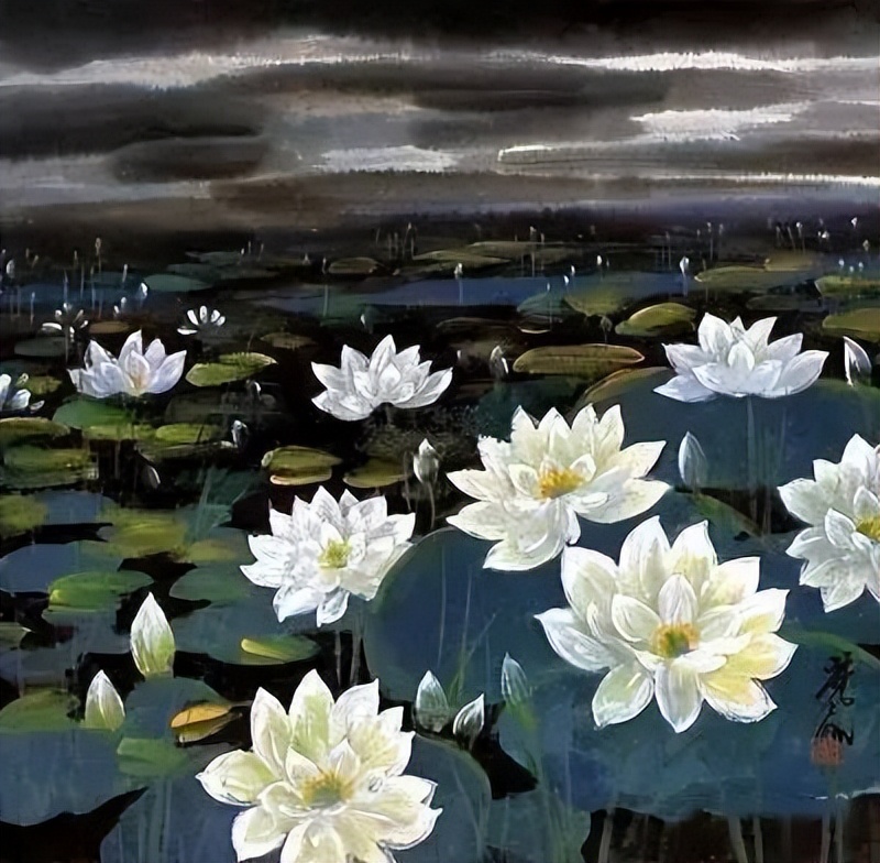 林风眠笔下的荷花有多少张,林风眠荷花