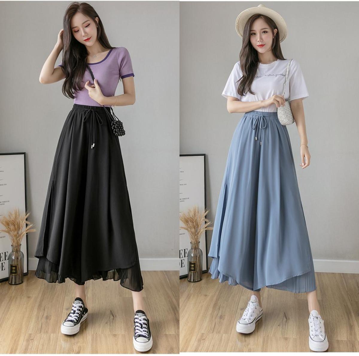 阔腿裤平底鞋40多岁女人穿好减龄,女孩子不管胖瘦穿阔腿裤