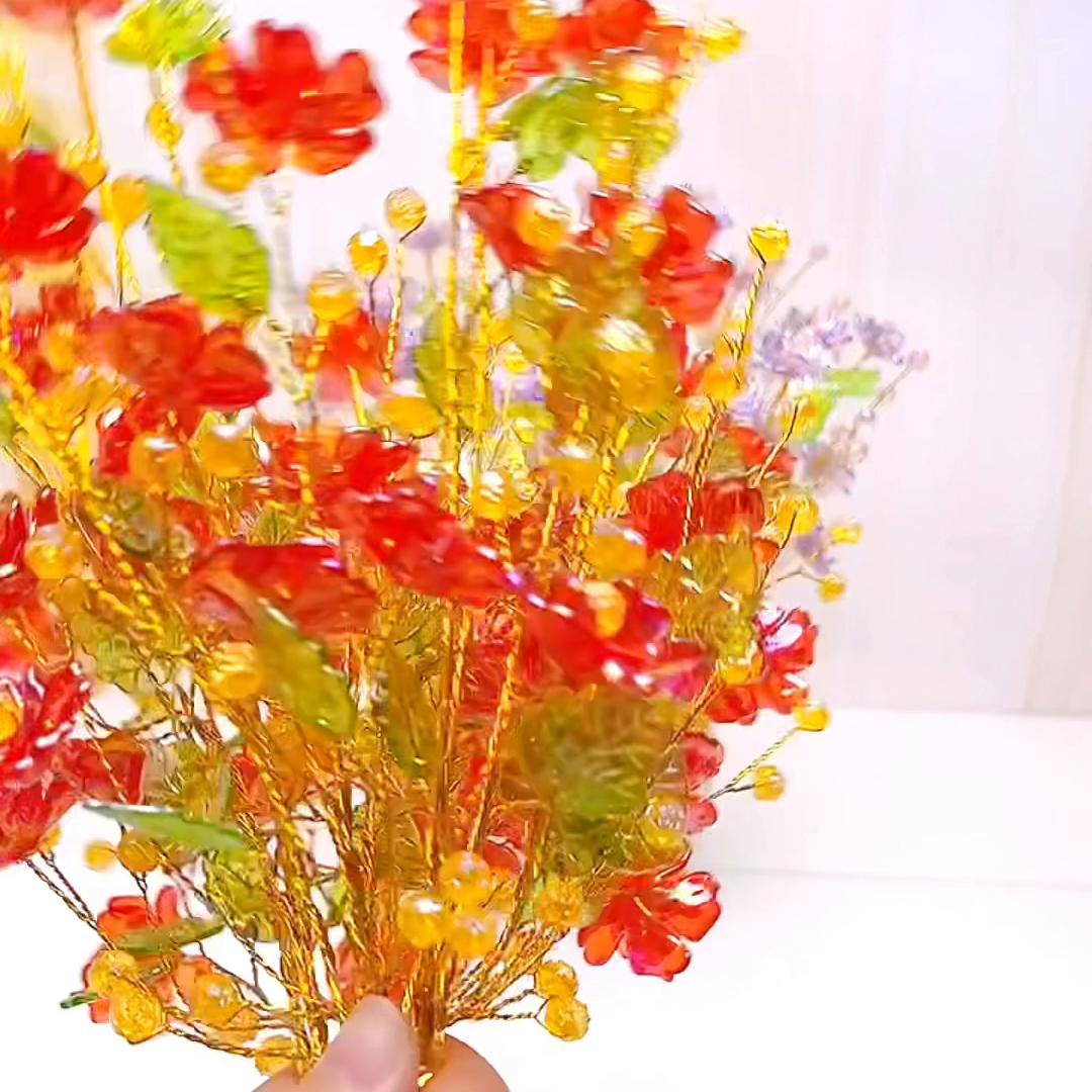 浪漫水晶玫瑰花教程,新款水晶玫瑰花教程