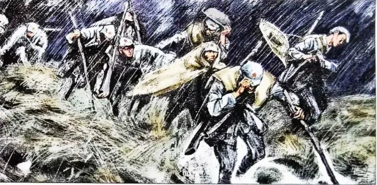 红军长征过草地插画,红军过草地画赏析