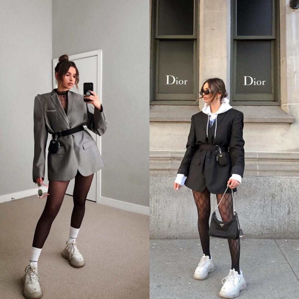 黑丝加什么运动鞋好看,黑丝配运动鞋穿搭40万赞