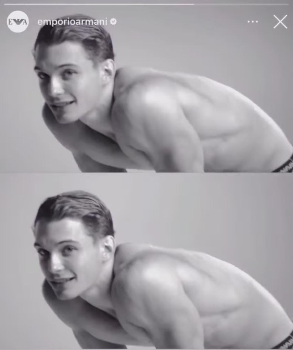 德国时尚男模特雅各布·约克斯特出镜EMPORIOARMANI*裤内**广告