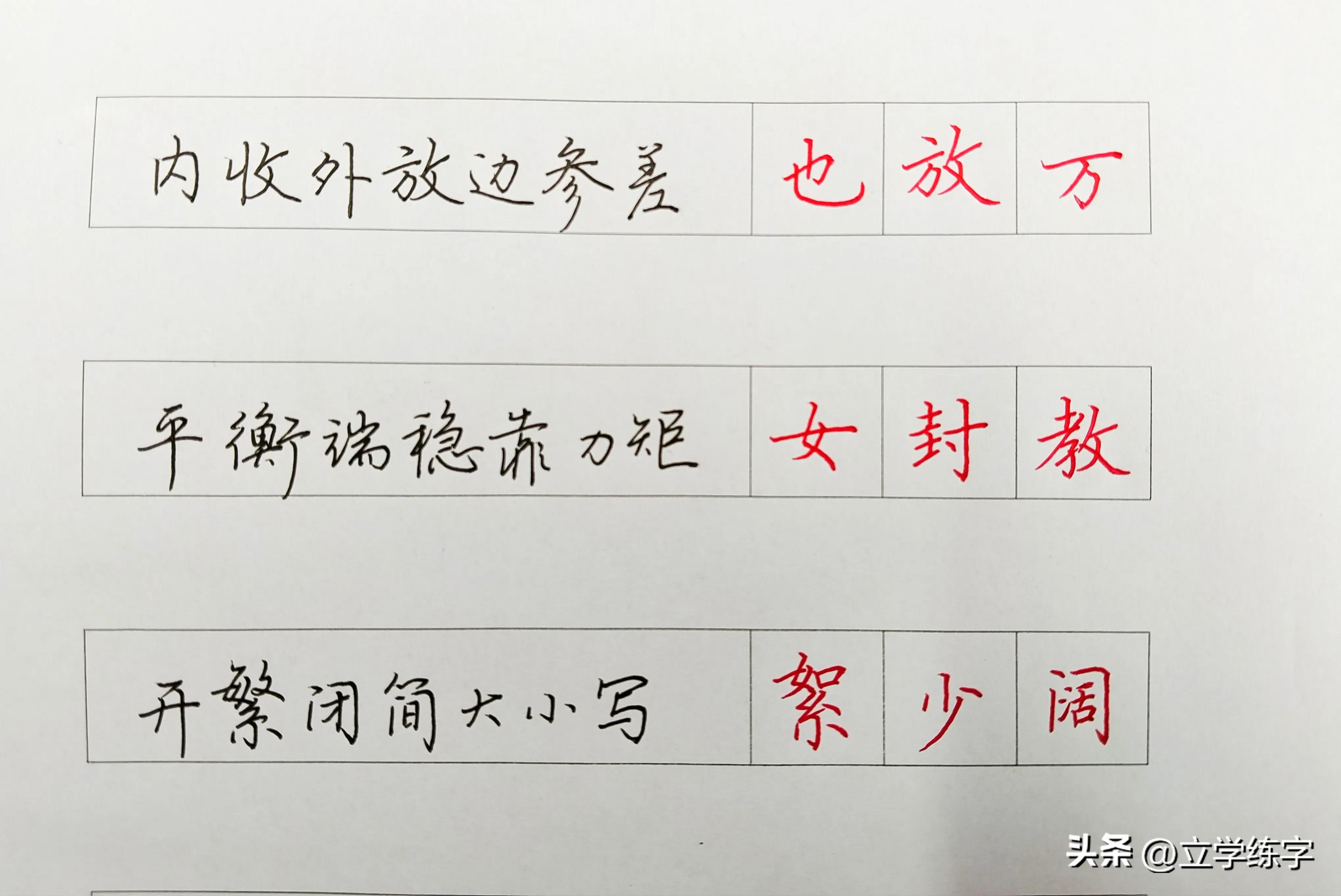 练字入门汉字结构,练字间架结构的规律