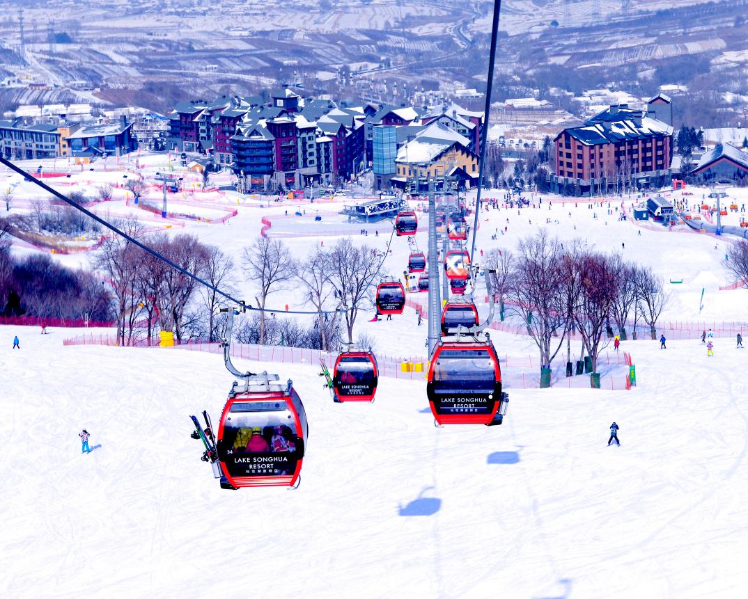 中国最佳滑雪场万科松花湖,松花湖滑雪打卡视频