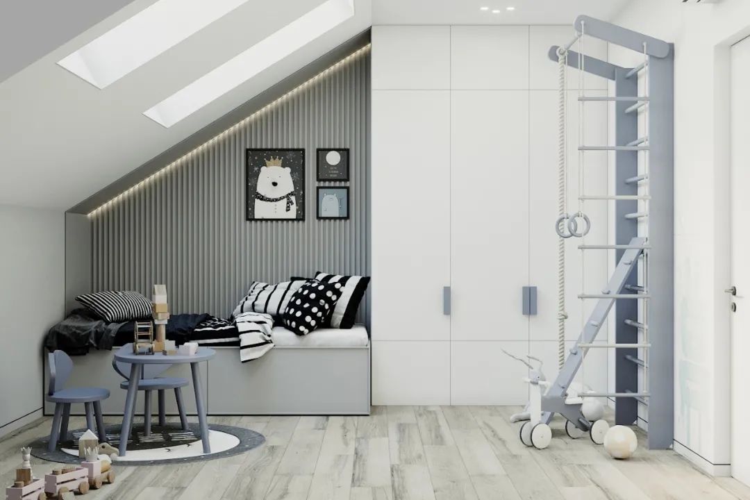 小房间只能放一张床儿童房设计,儿童房空间小双床不要上下铺