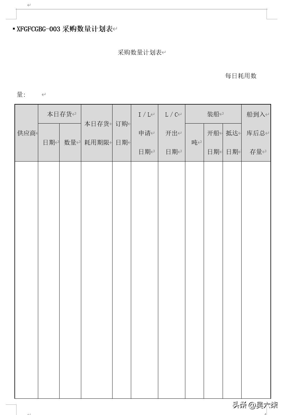 采购订单管理表格模板,每日采购明细表格模板