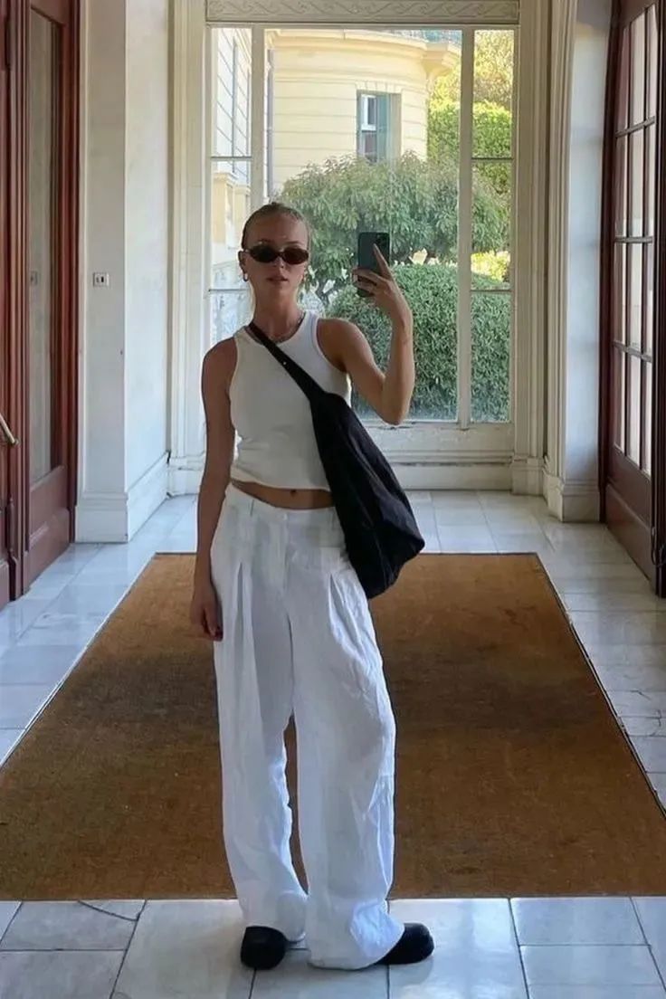 一年四季窄版阔腿裤穿搭,吊打穿搭一整套