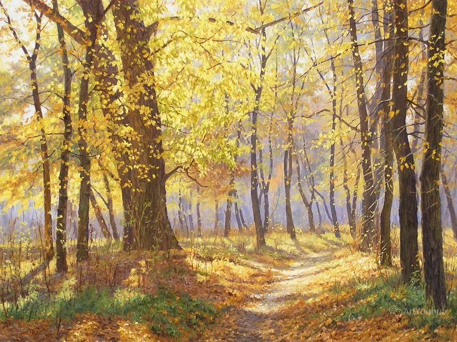 光影很强的油画风景,这油画太美了把光影画到了极致