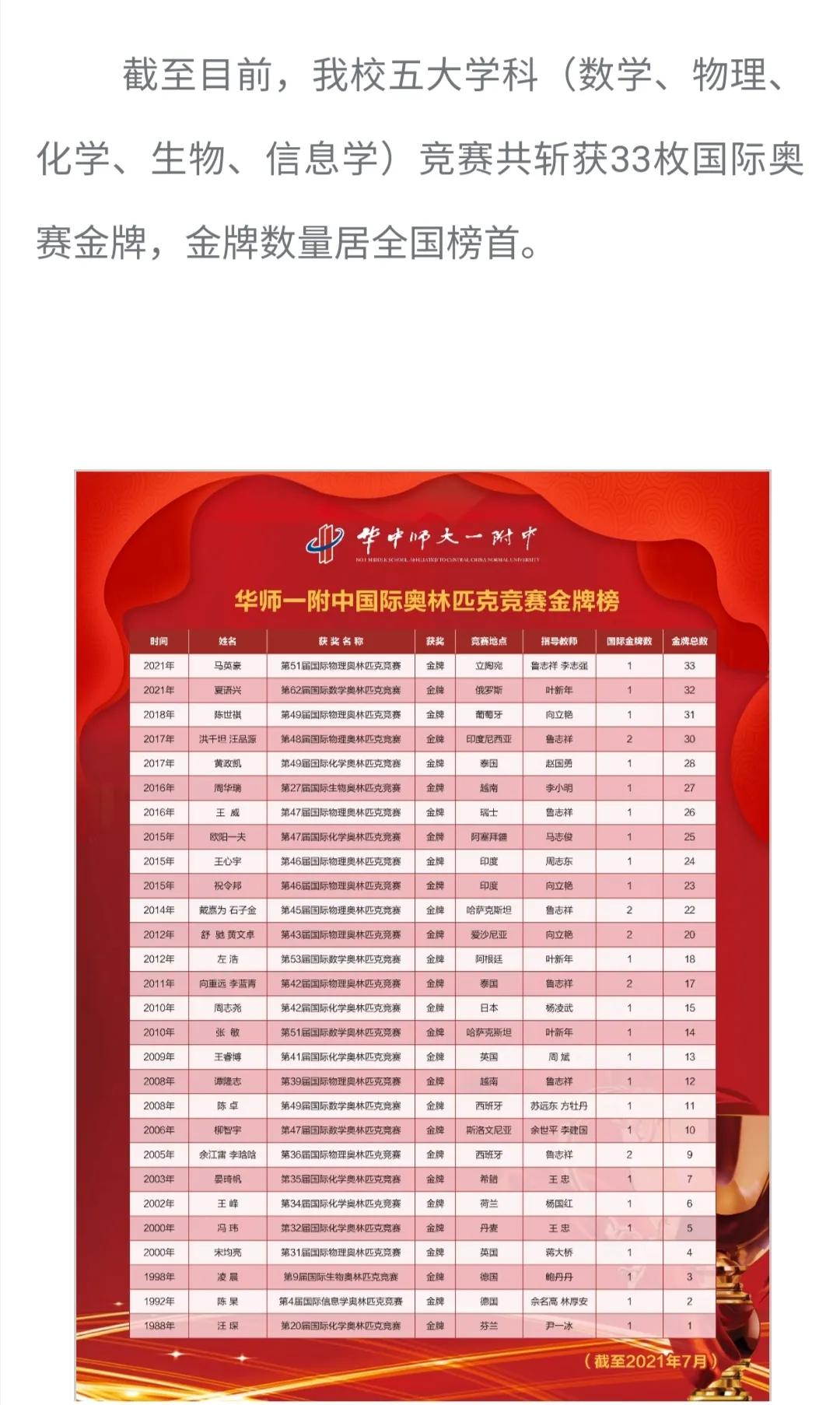 华中师大一附中全国第一,华中师范附中多厉害