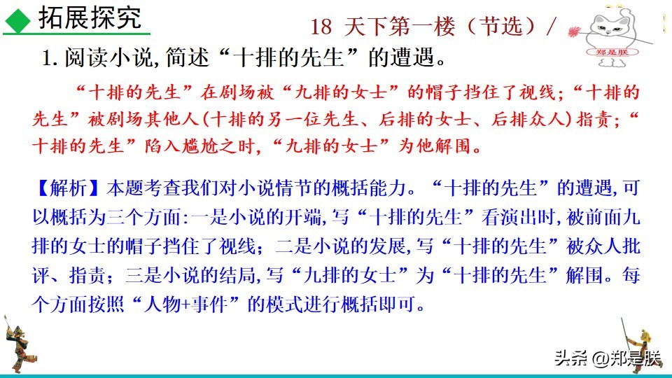 天下第一楼何冀平笔记,何冀平的天下第一楼中人物的特点
