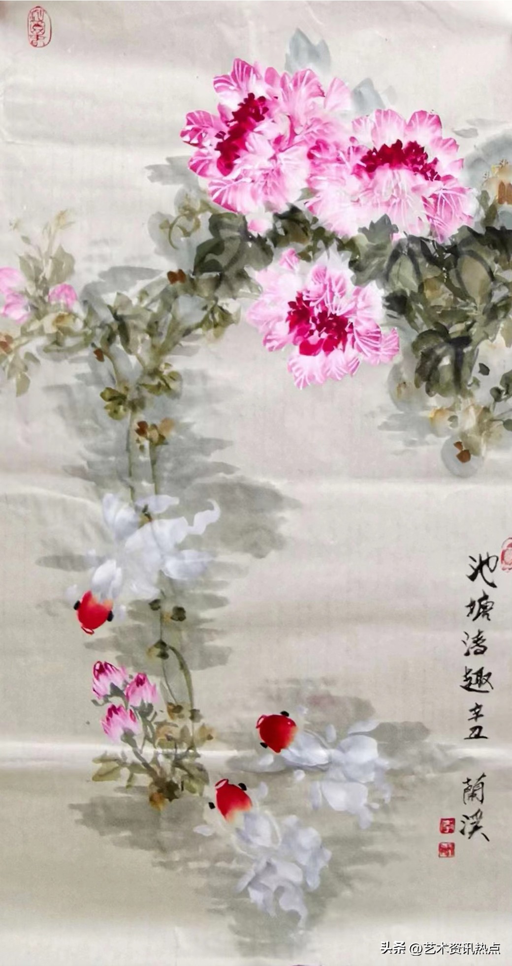 名家推荐|画家李维娜，惟妙惟肖婀娜多姿之芙蓉图