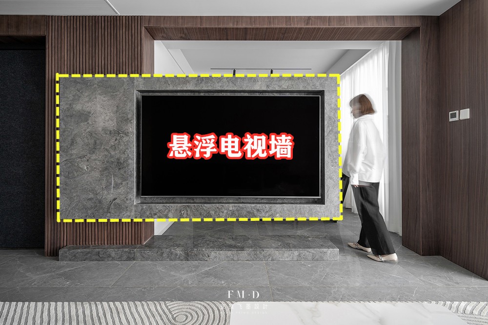 一半墙一半玻璃隔断卧室和客厅图,用电视墙来做客厅隔断实用又美观