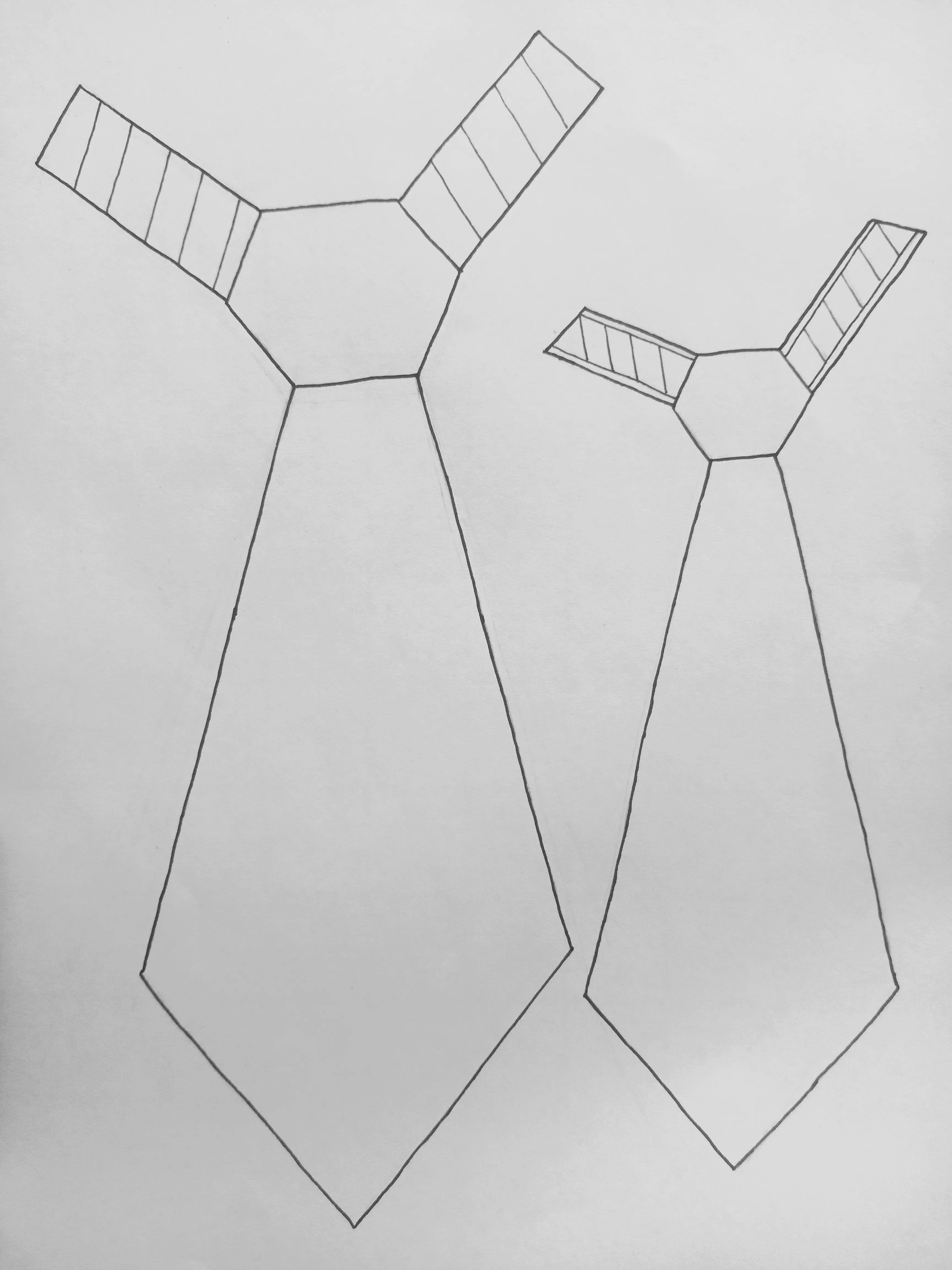 衬衣领带线描画,立体领带板绘怎么画