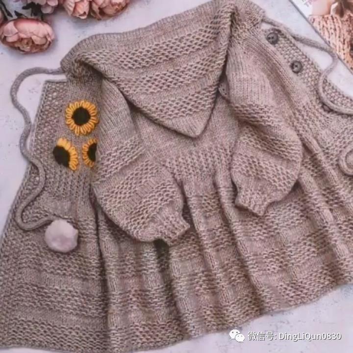 最新款女童开衫毛衣编织图片,针织洋气儿童毛衣