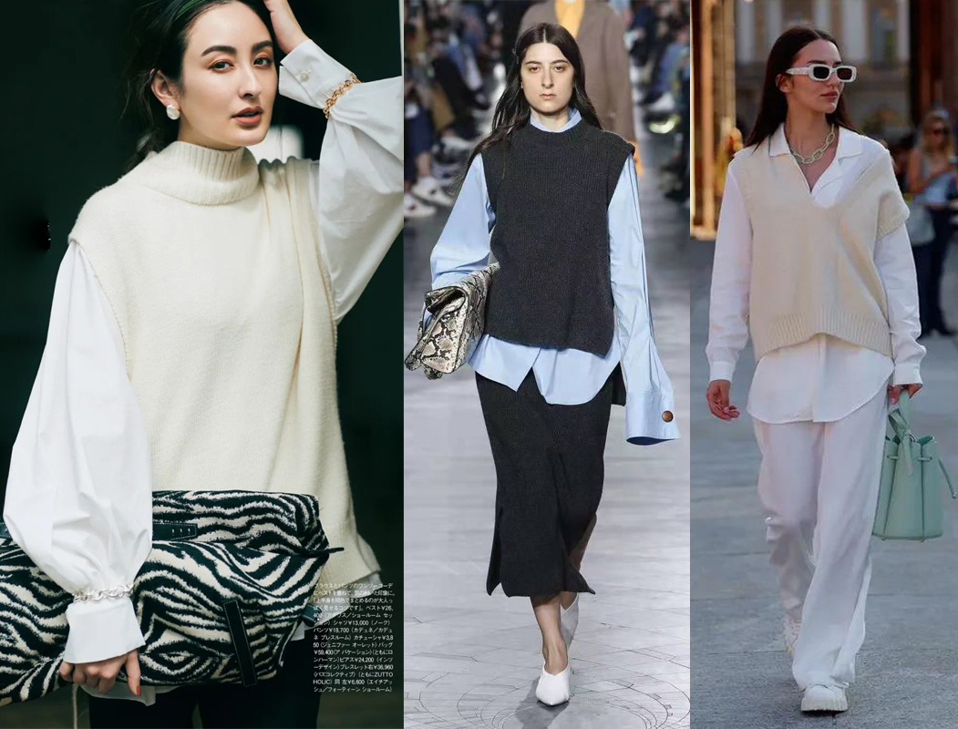 入秋后流行针织衫裙子温柔又美好,姜黄色高领针织衫入秋版