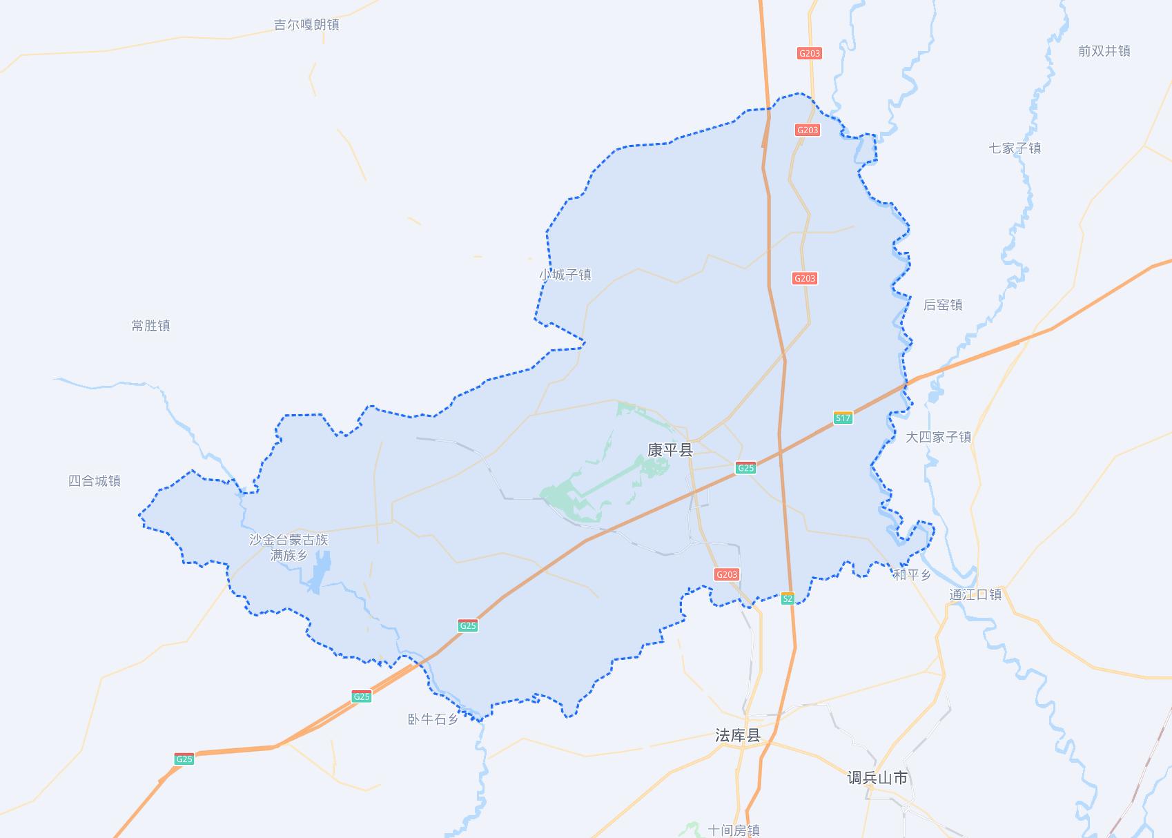 康平县地理位置,康平县地图全图高清版