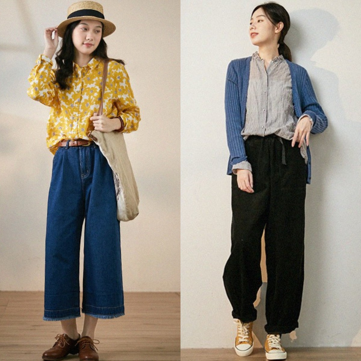 百搭阔腿裤穿搭有技巧,阔腿裤搭什么上衣显瘦夏季