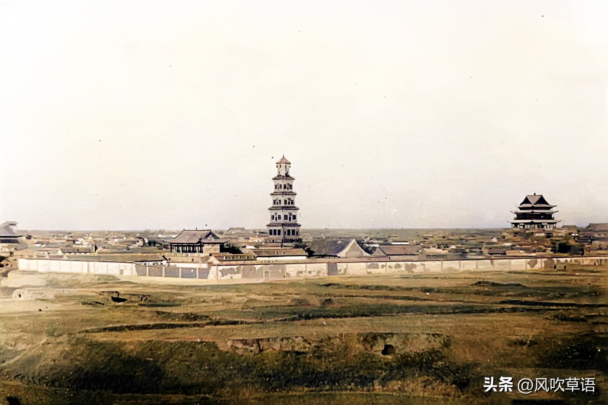 80多年前的山西临汾，小汉奸面目可憎，帝尧庙古色古香