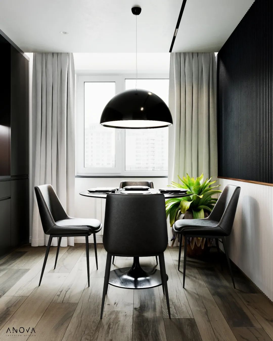 极简黑白灰搭配原木色,原木高级灰简约风