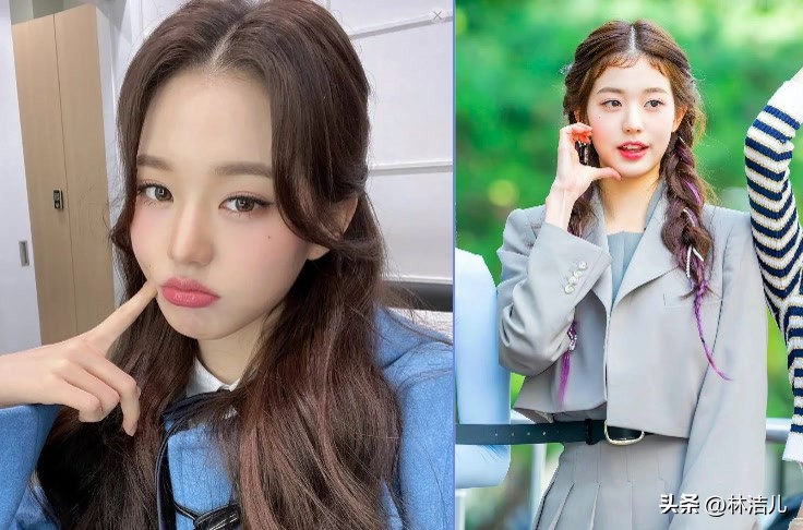 方圆脸剪张元英同款刘海,张元英齐刘海长直发造型