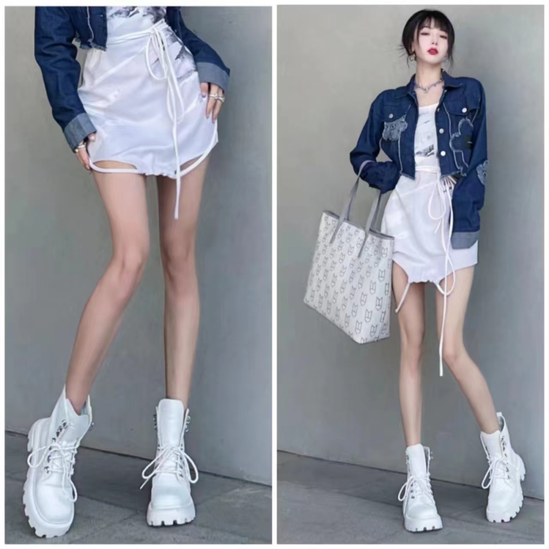 马丁靴的正确搭配图秋冬,穿长腿马丁靴配什么裤子好看