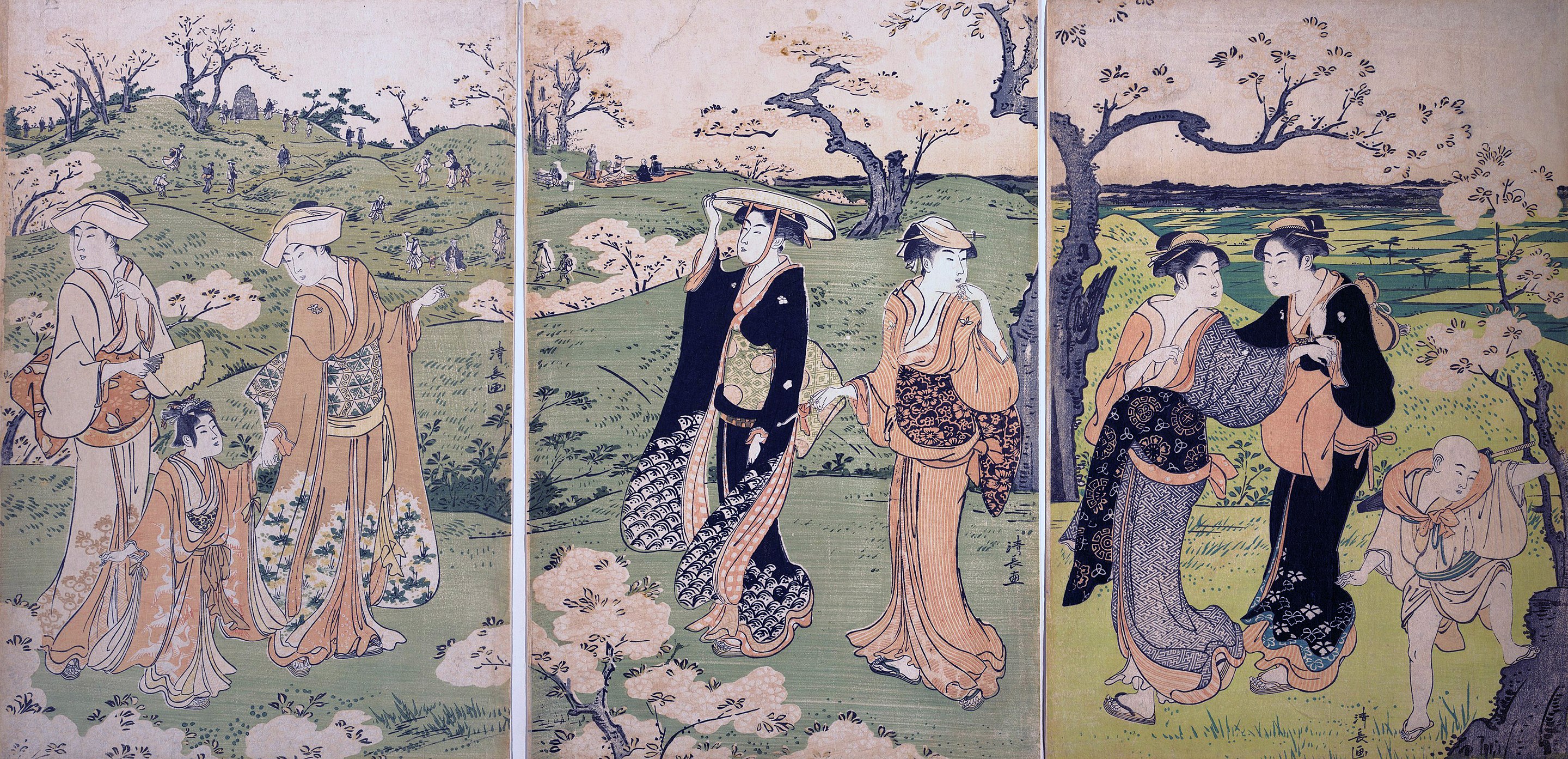 鬼灭之刃祢豆子全身画,浮世绘鬼灭之刃画风