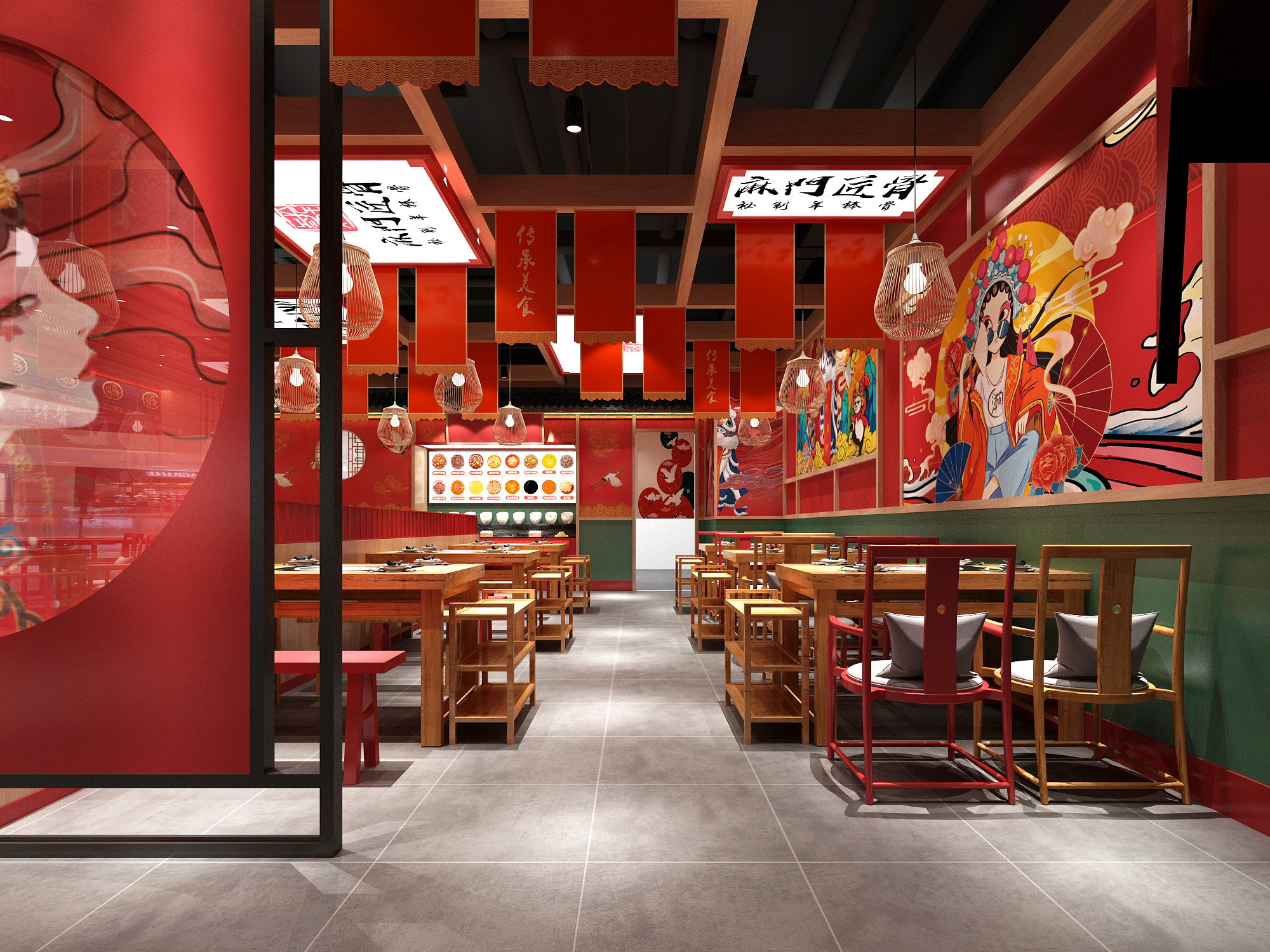 烧烤店墙纸装修高大上,烧烤店墙纸简单装修风格