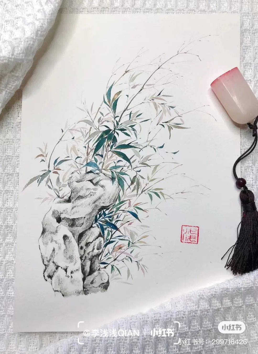 水彩中国风风景简单,古风水彩花卉简单又好看