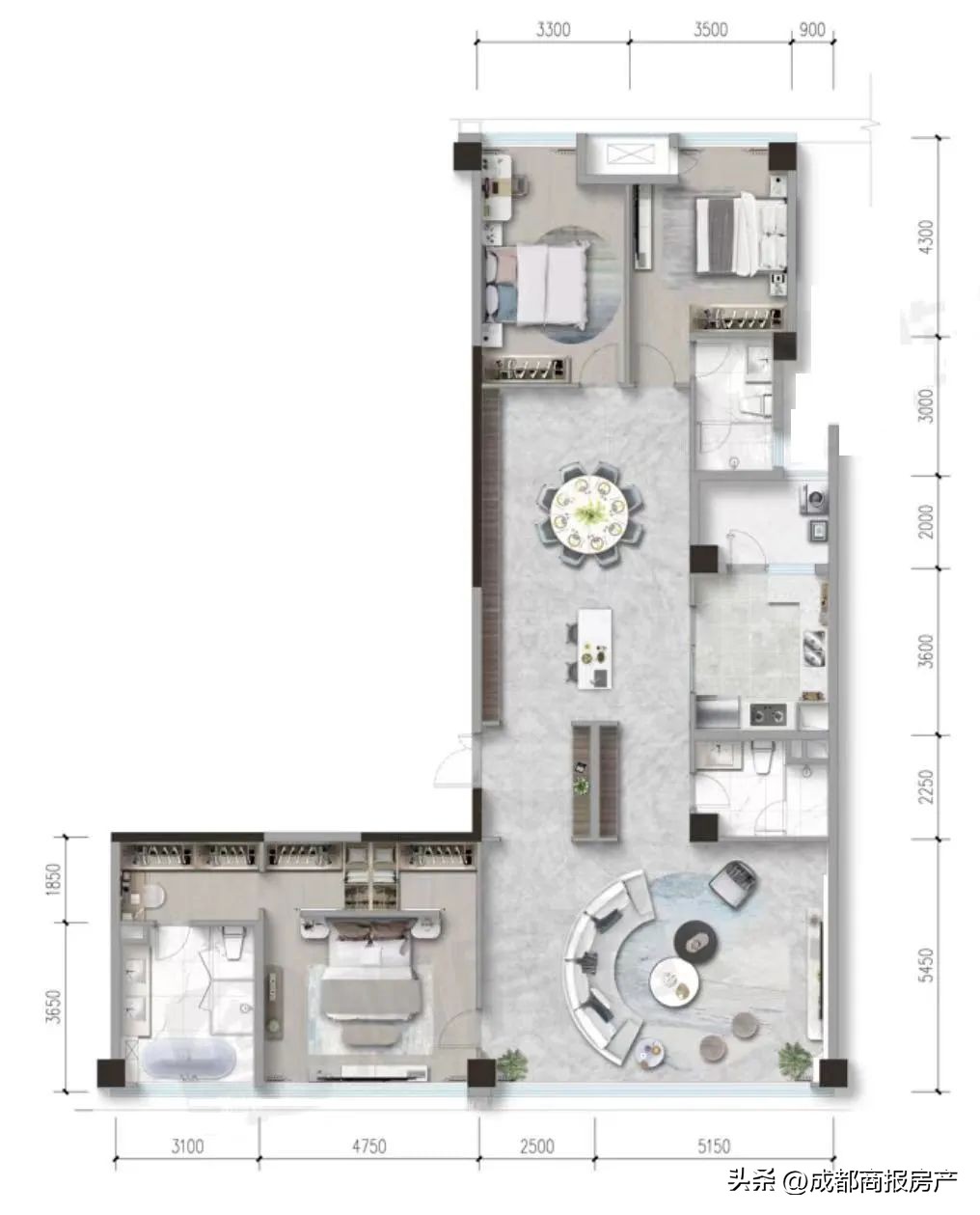 天府新区270度大平层是哪个楼盘,天府半岛大平层价格