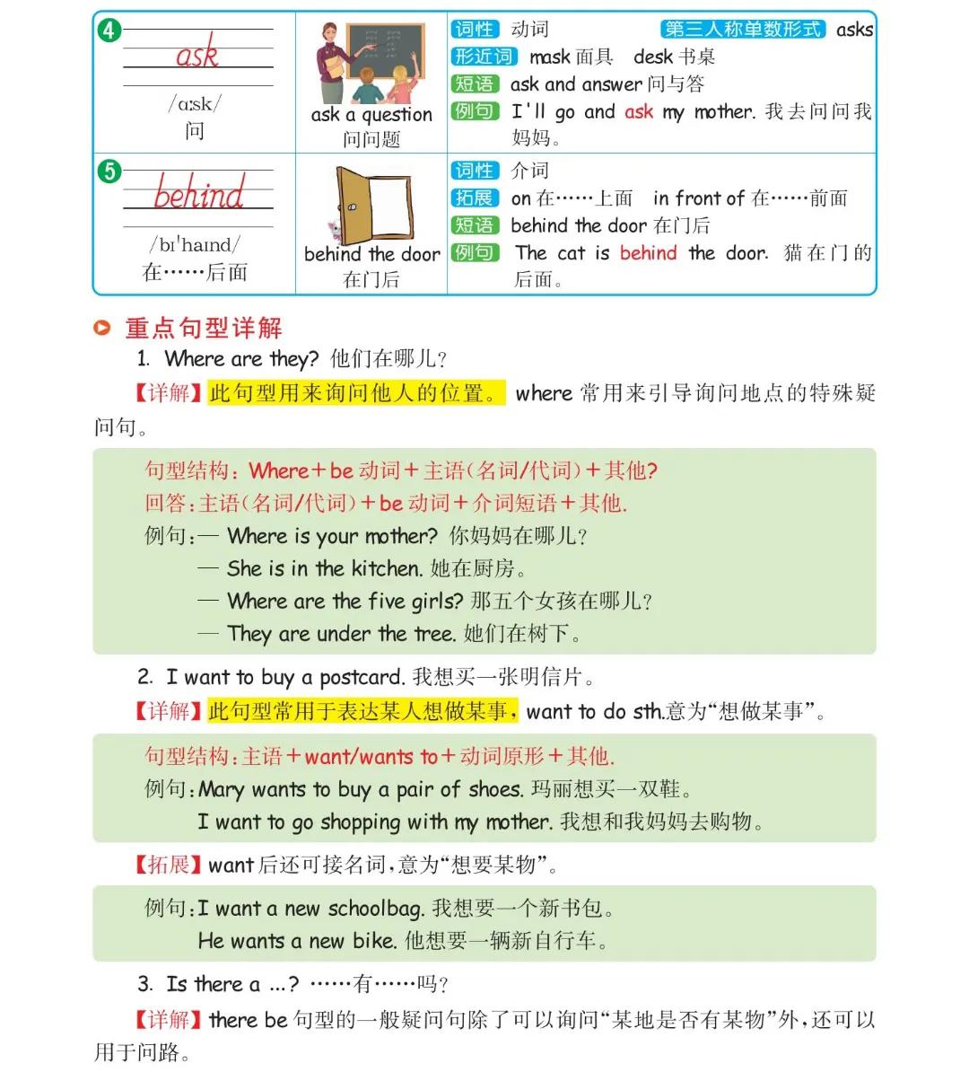 六年级英语上册第一单元《sectionA》课文笔记和知识点，预习专用
