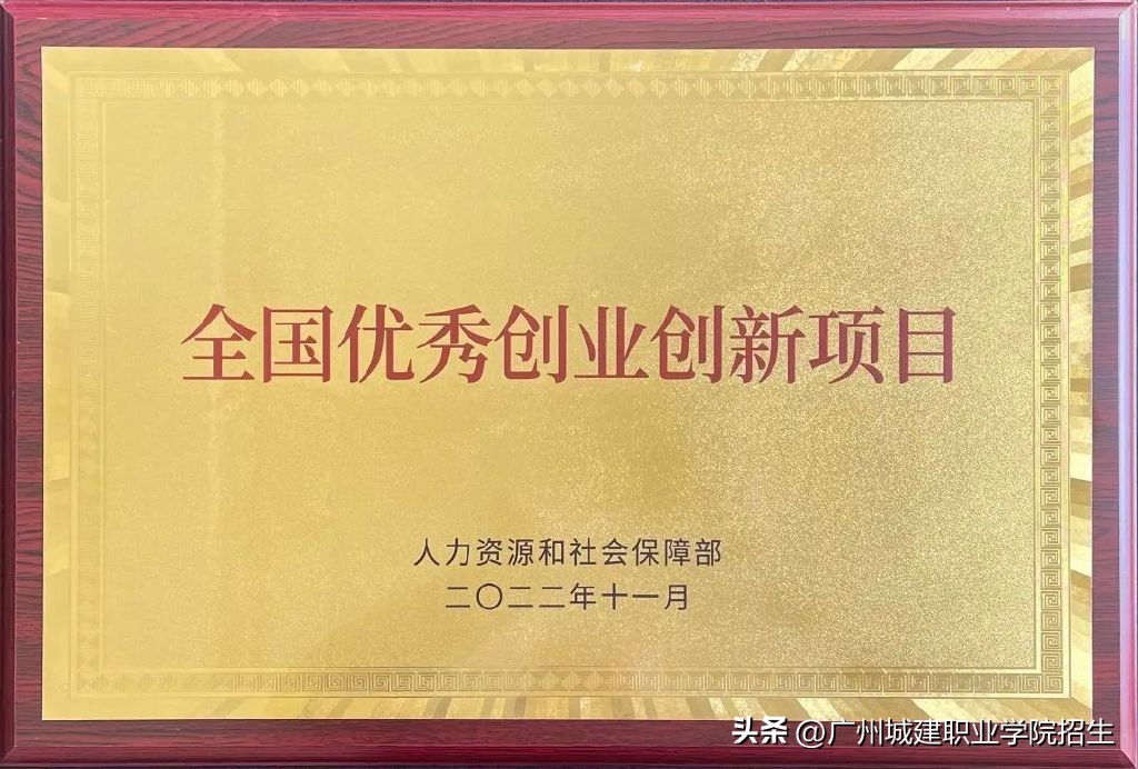 喜讯！城建学院获颁人社部“全国优秀创业创新项目”奖牌