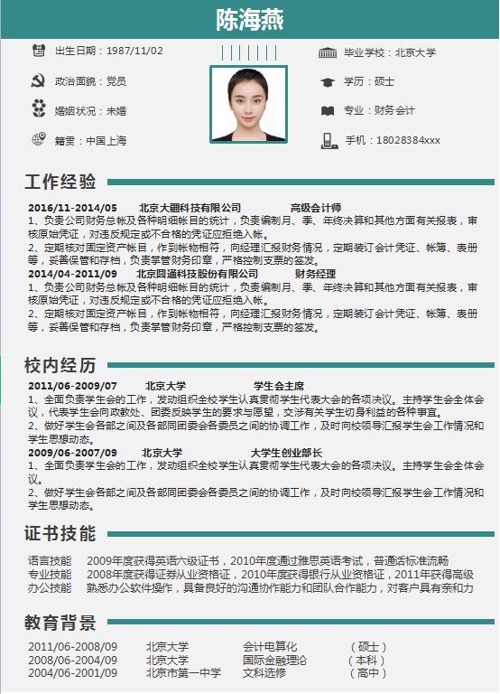 护理个人简历表格模板免费,大学生个人简历信息表格模板