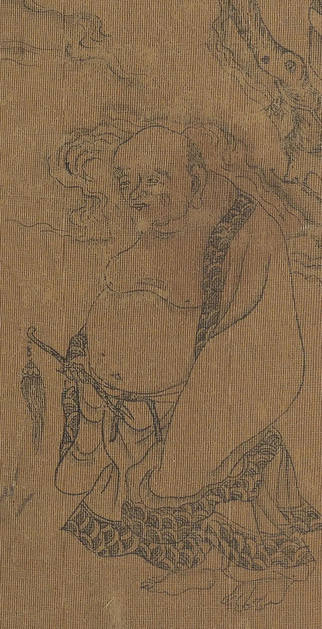 白描十八罗汉图片高清大图,清李公麟白描十八罗汉图