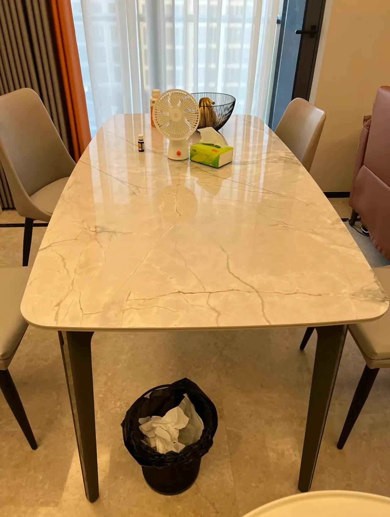 全网最火的10款岩板餐桌1米6,岩板餐桌和大理石餐桌怎么选