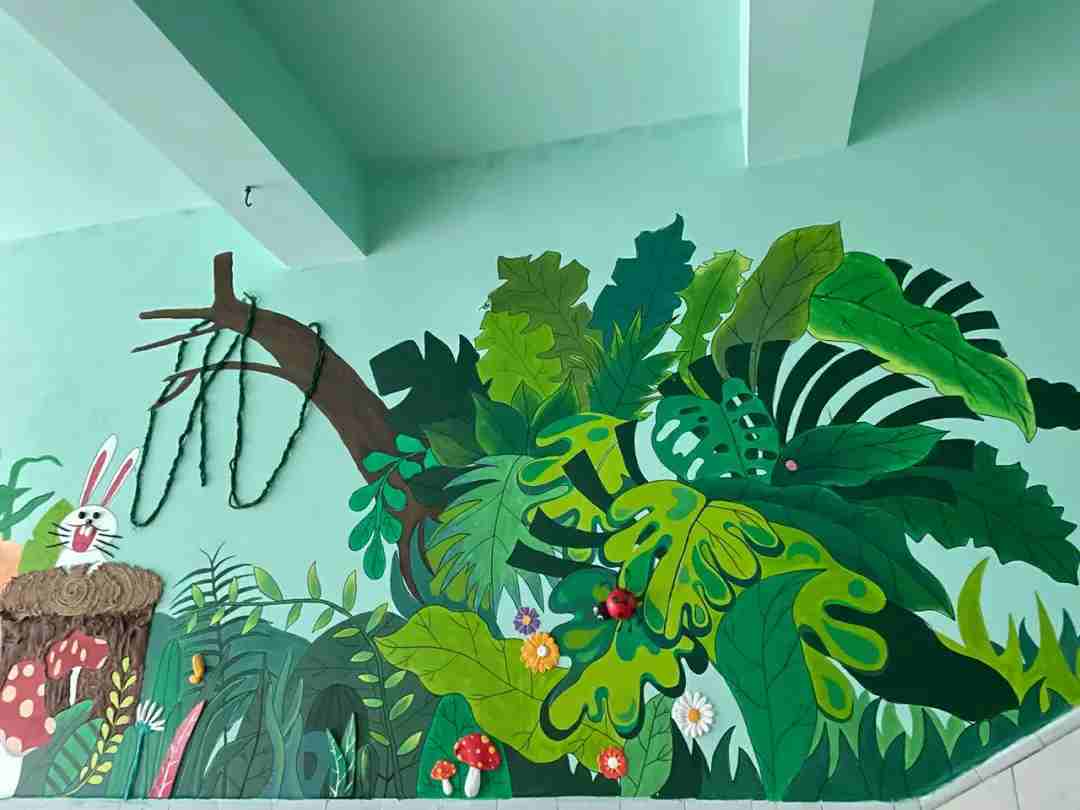 彩绘墙面图片幼儿,西安室内墙面彩绘