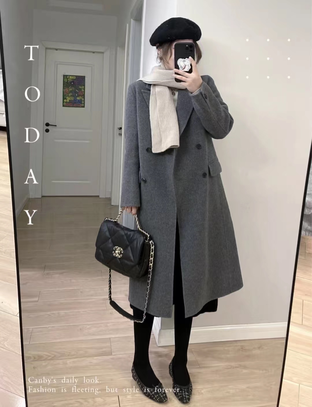 中款深灰色大衣怎么搭配好看,maxmaralabbro灰色大衣