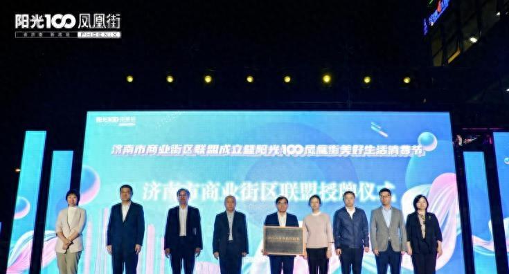 济南美丽的夜色长视频,济南阳光100凤凰街步行街