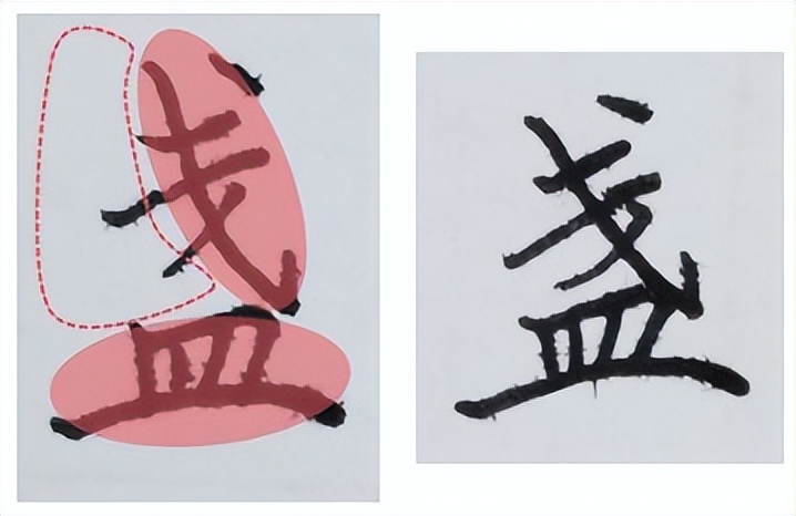 提高书法字结构的准确性,书法左中右结构字的重心