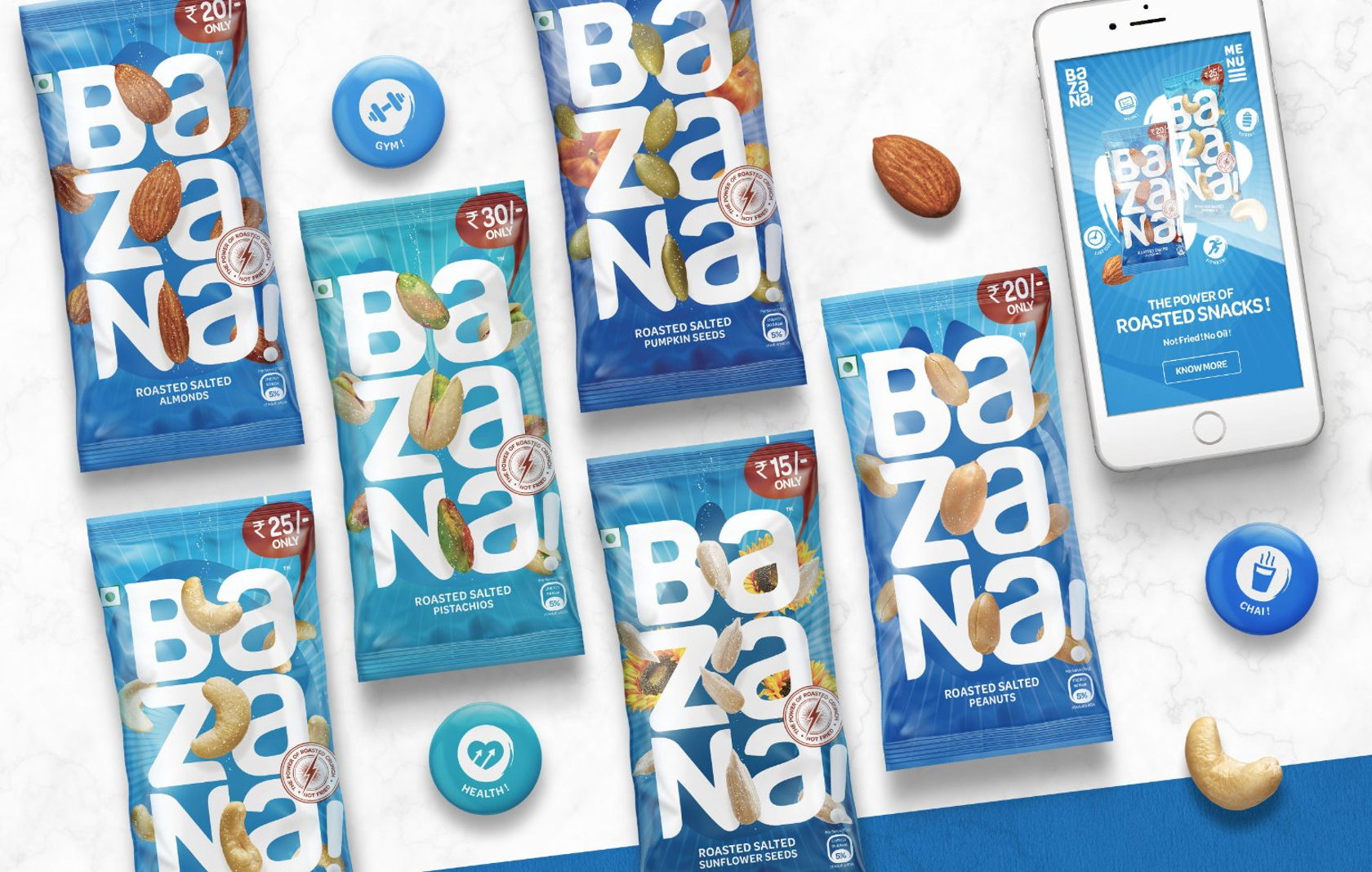 Bazana干果混合物品牌包装设计via：ArtisticodopeoDesignz