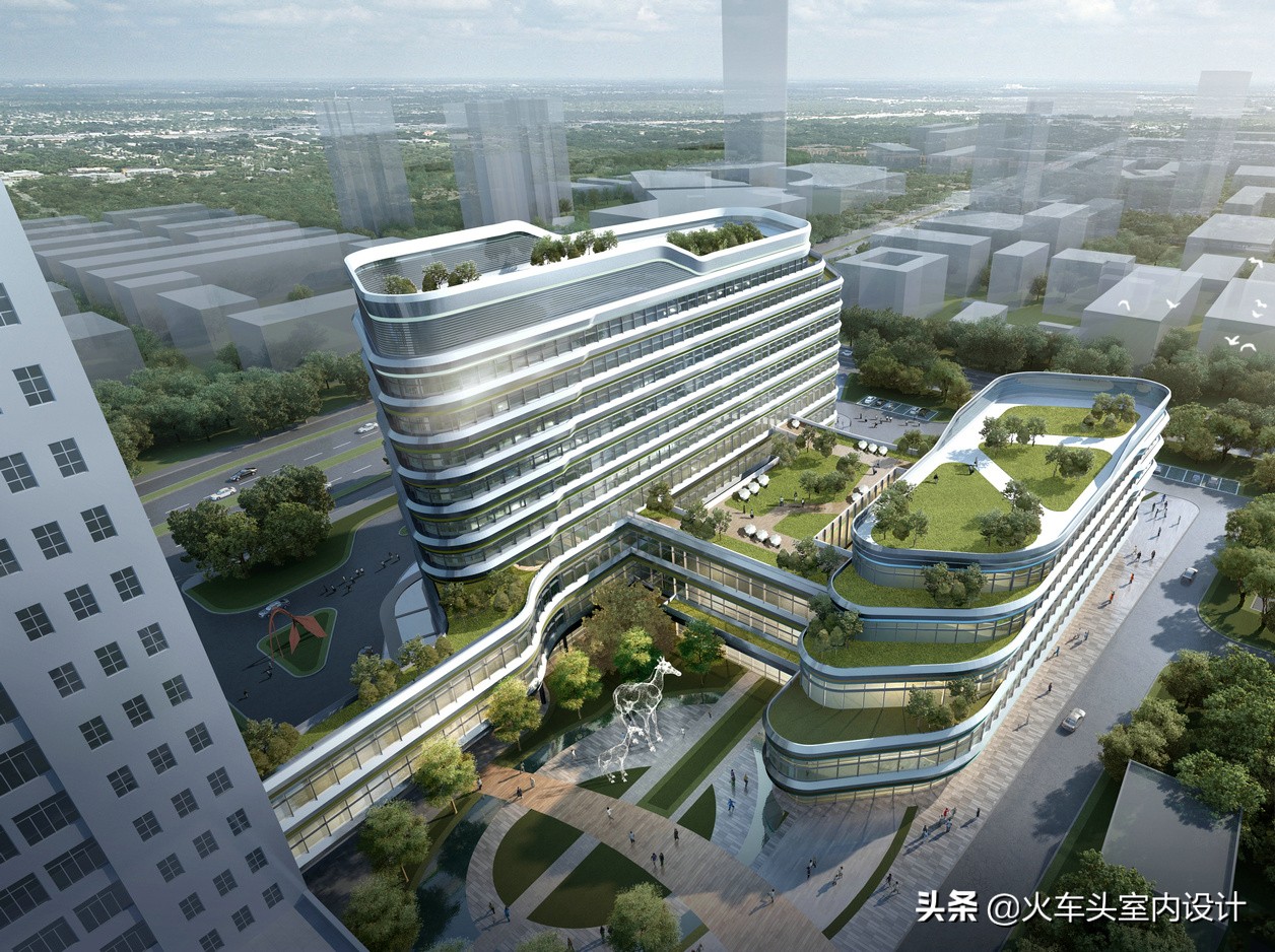 一万平方米写字楼外立面改造价格,玻璃幕墙外立面10层写字楼效果图