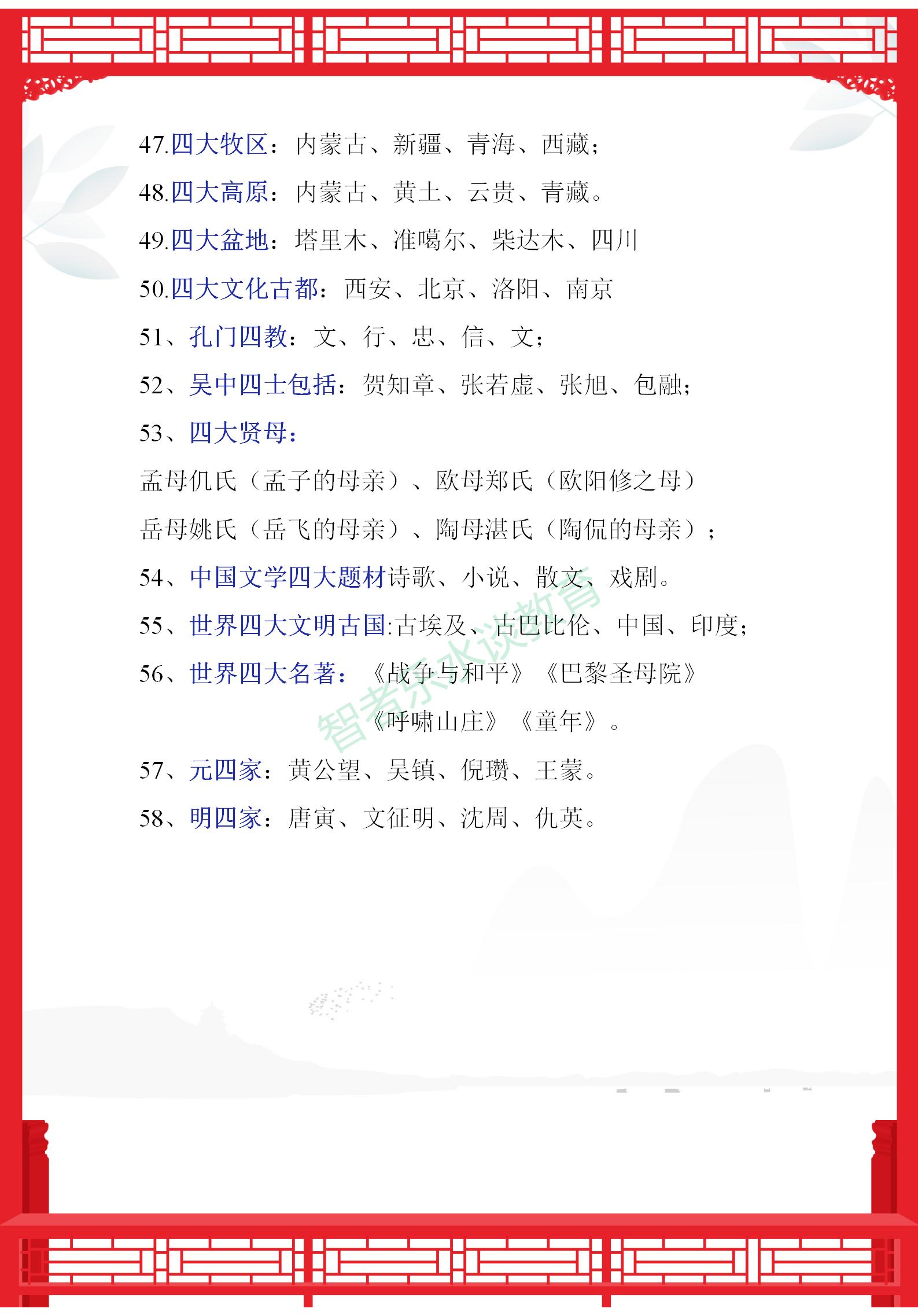 语文文学常识积累大全113页,特级语文老师整理文学常识