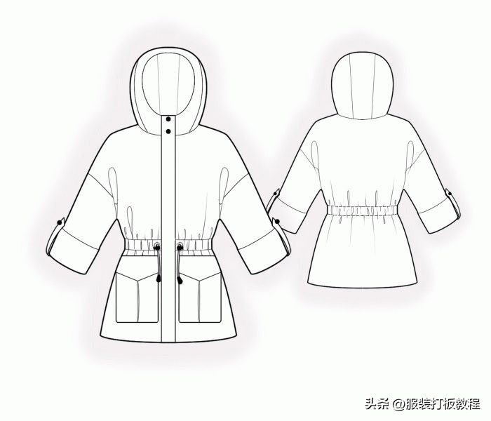 服装设计格子大衣款式图,服装设计风衣效果图