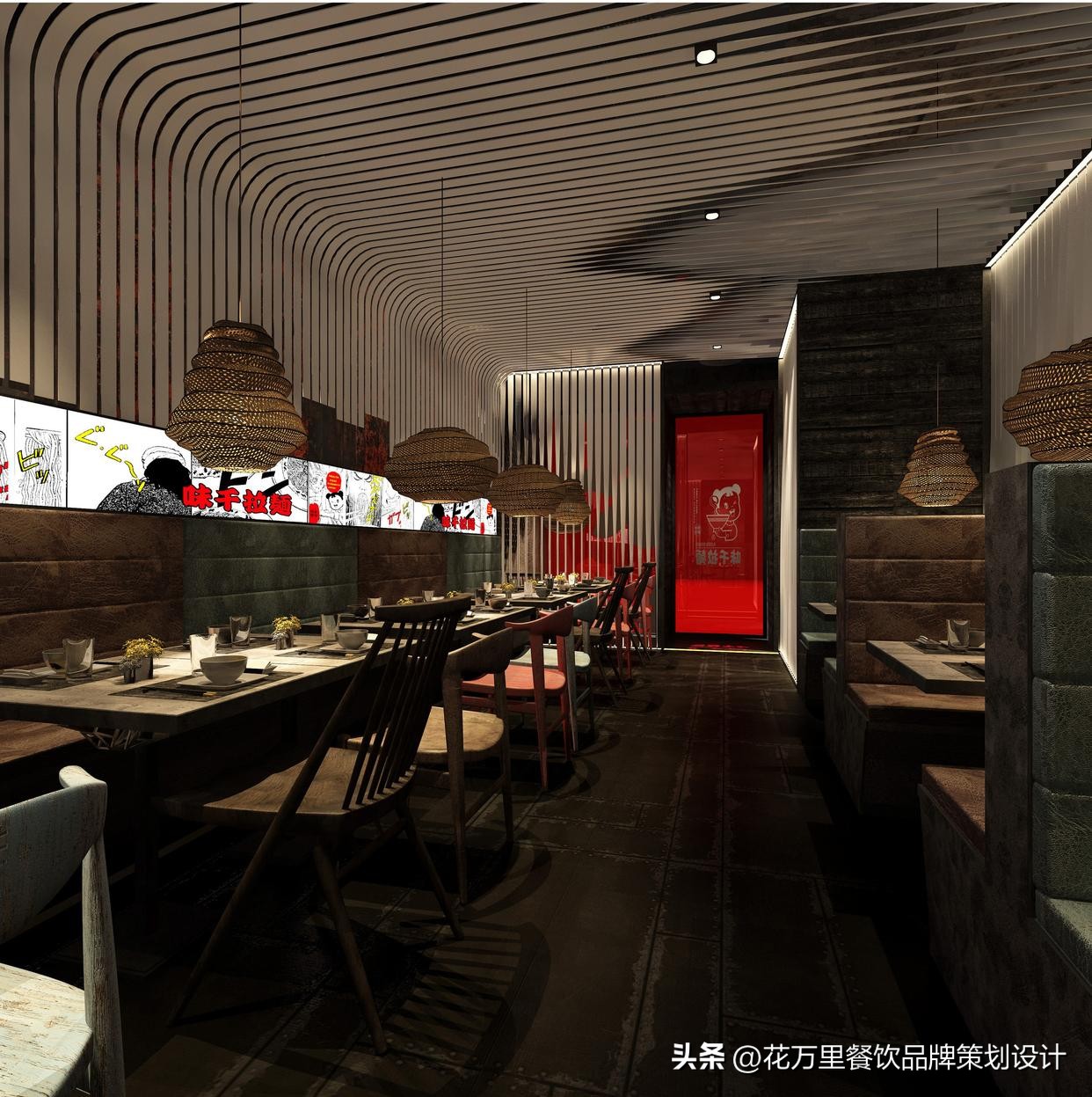 面馆店铺装修方案,60平米门面开面馆装修费用