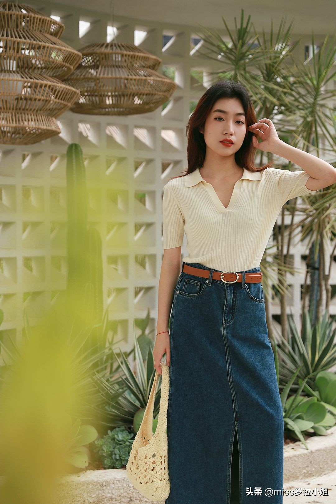 小个子雪纺v领上衣质感,女生穿搭ins高级质感上衣