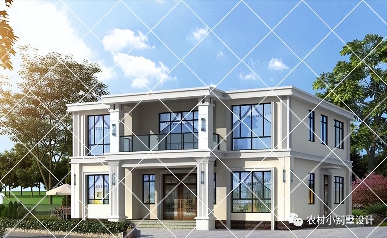 实用农村二层半平顶别墅图片,农村最流行的两层平顶别墅