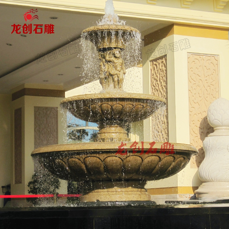 石材雕塑喷泉效果图,不锈钢景观水钵喷泉制作