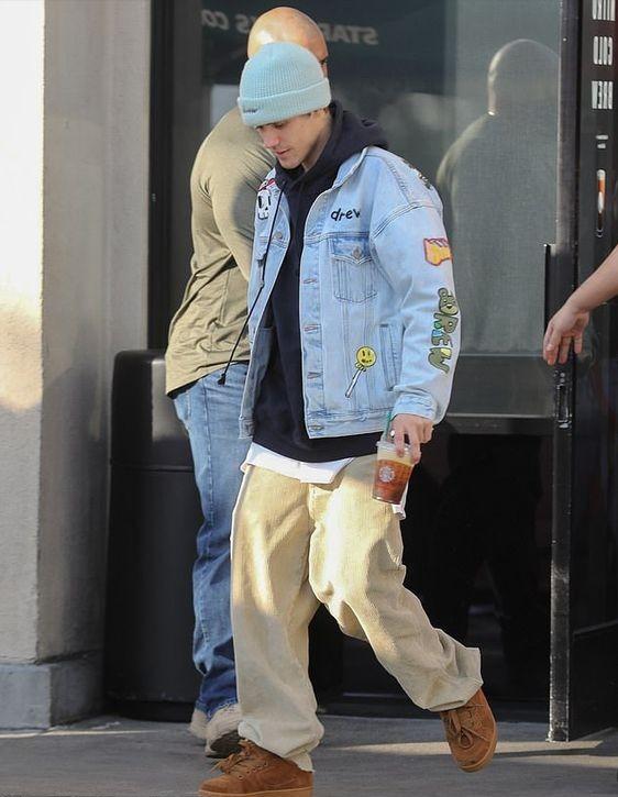 贾斯汀比伯黑色牛仔夹克,贾斯汀比伯fearofgod牛仔外套