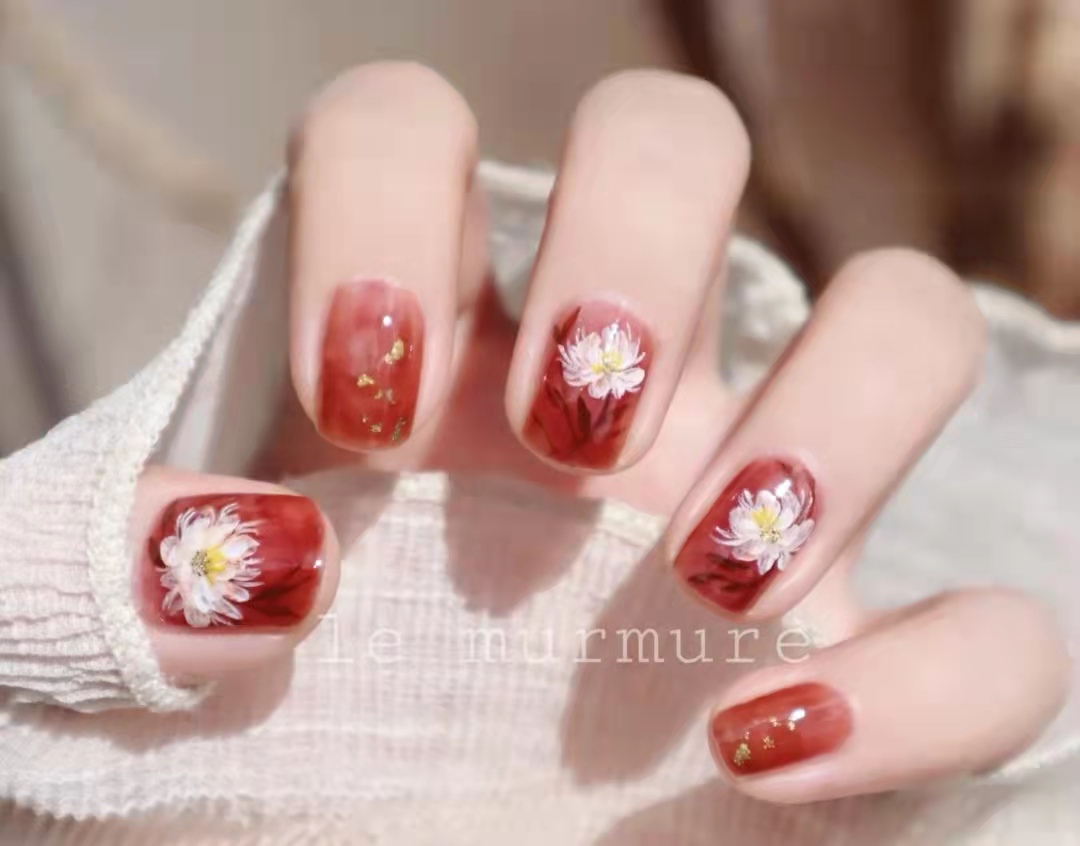 过年短指甲美甲图片大全,短指甲做长美甲疼吗